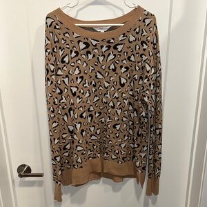 Leopard Print Tan Sweater